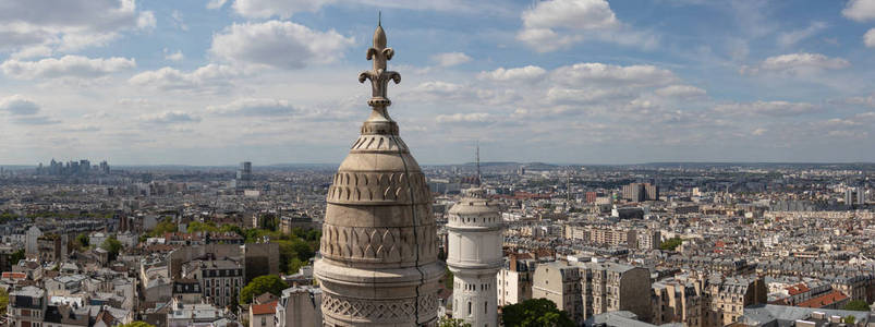 巴黎城市全景从大教堂 del 骶古欧莱