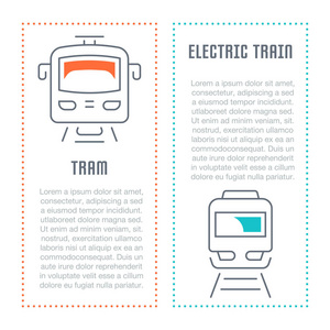 铁路运输的线例证。网页横幅和印刷材料的概念。网站横幅和登陆页面模板