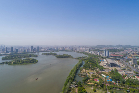 鸟瞰南京城市建筑景观