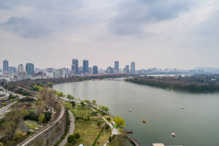 鸟瞰南京城市建筑景观