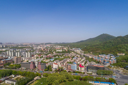 鸟瞰南京城市建筑景观