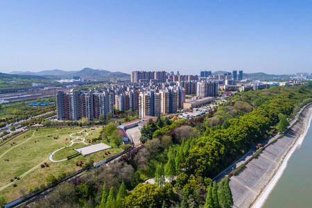 鸟瞰南京城市建筑景观