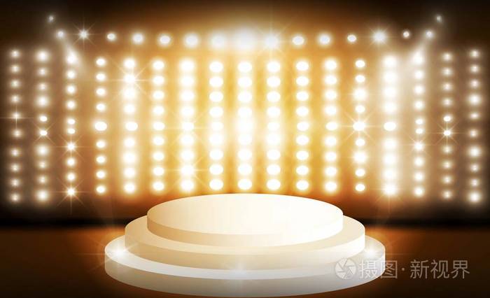 舞台上的背景和聚光灯.矢量照明