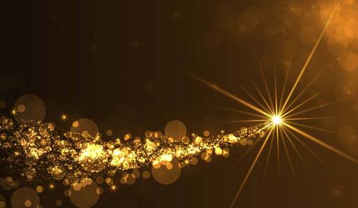 星尘足迹矢量金色闪闪发光的流星.星尘足迹抽象的流星矢量.