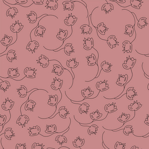 矢量壁纸图案从东方无缝花在粉红色背景设计和纺织品