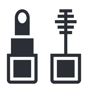 睫毛膏平面矢量图标