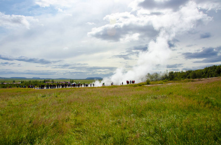 Geysir Strokkur欧洲最大的喷泉