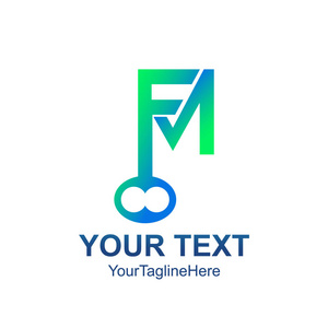 首字母 Fm 标志模板关键设计的业务和公司的身份