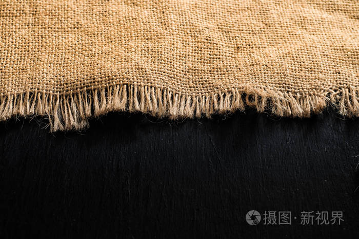黑色背景纹理麻布表面