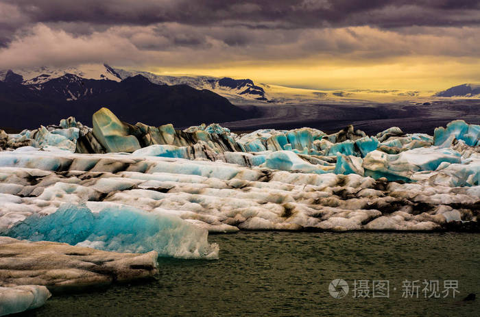 Jokursarlon 冰川湖在冰岛
