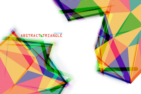 抽象颜色三角形形状场景矢量壁纸在白色背景上
