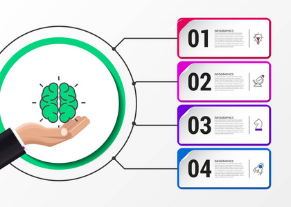 图表设计模板。4步的创意理念