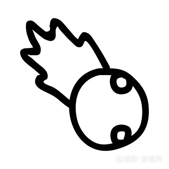 黑色轮廓手绘彗星被隔绝在白色背景上插画-正版商用图片0um5x2-摄图新