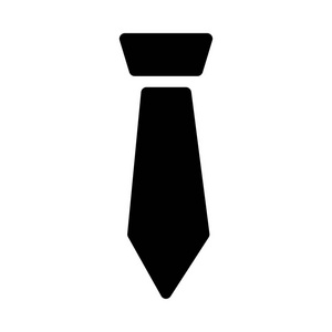黑色字形领带被隔离在白色背景上