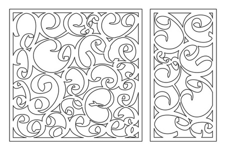 切割模板。抽象线模式。激光切割设置比率 12, 11。矢量插图
