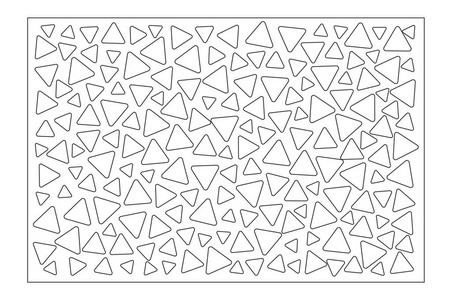 装饰卡的切割。重复三角形图案。激光切割板。比率23。矢量插图