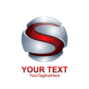 字母 S 标志设计模板彩色红银圆圈球设计业务和公司的身份。初始的字母表徽标元素