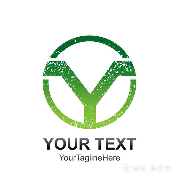 首字母 y 徽标模板彩色圆圈绿色设计企业和公司身份插画-正版商用图片