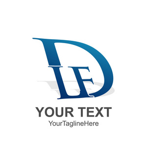 首字母 Dlf 徽标设计模板元素彩色蓝色的商业和公司身份