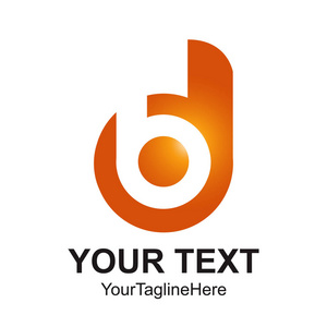 圆首字母 Bd 或 Db 徽标设计模板元素彩色橙色的业务和公司身份