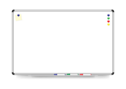 矢量插图, 白色背景上与复制空间隔绝的白板