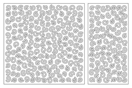 为切割设置装饰卡。涂鸦风格图案。激光切割板。比率 11, 12。矢量插图