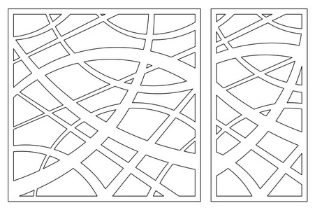 切割模板。抽象线模式。激光切割设置比率 12, 11。矢量插图