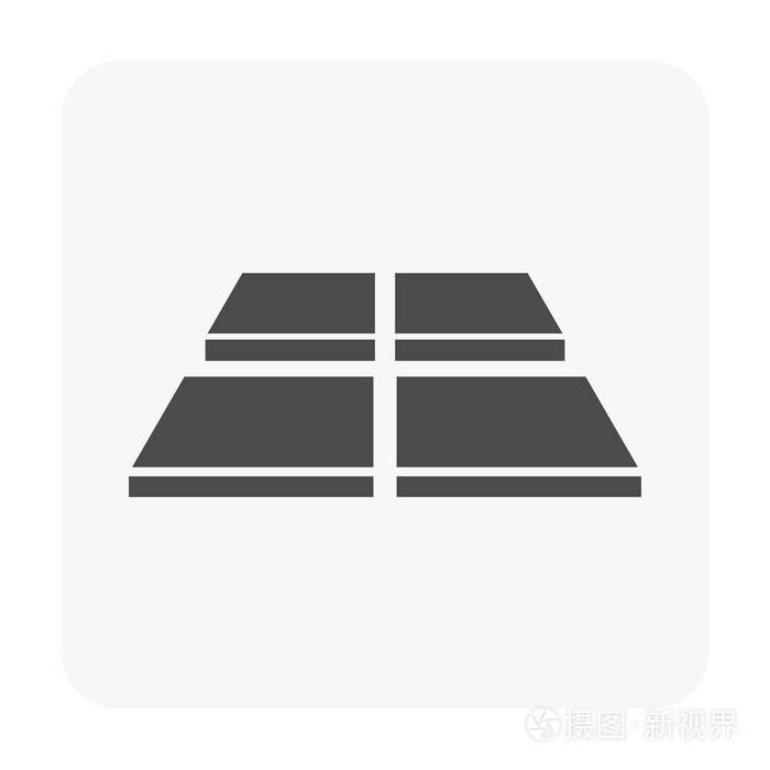 平铺地板安装图标白色