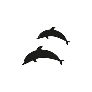 海豚黑色图标