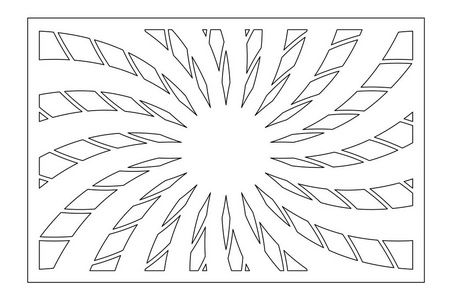 裁剪模板。花, 几何图案。激光切割。设置比率23。矢量插图