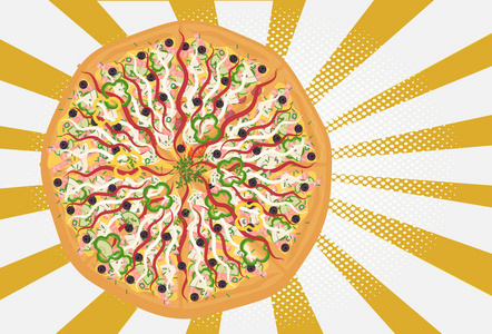 比萨美味快餐无缝模式背景, 比萨店菜单标签