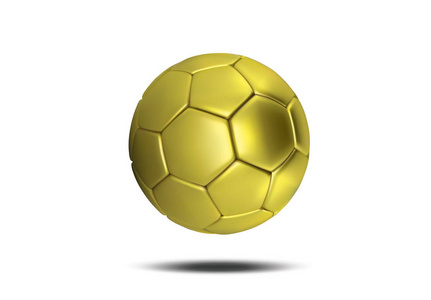 金色的足球球被隔离在白色背景上。金色足球球。足球3d 球