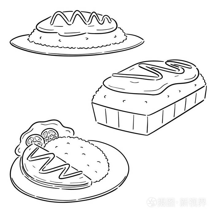 向量集的蛋包饭插画-正版商用图片0umo1z-摄图新视界