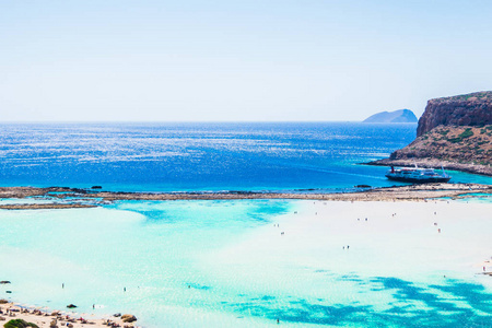 Balos 海滩在希腊。海景和夏季景观