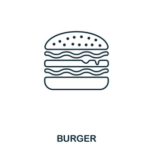 简单的概述汉堡图标。像素完美线性元素。汉堡图标轮廓样式用于移动应用程序web Ui打印