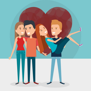 浪漫动画情侣情侣情侣心照片