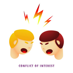 利益危机利益冲突.矢量插图.平.梯度照片