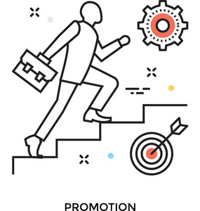 职位晋升平面矢量图标照片