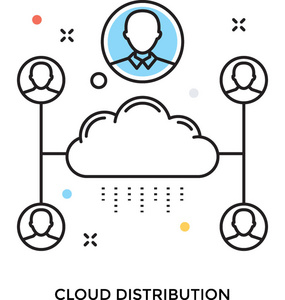 云分布平面矢量图标图片