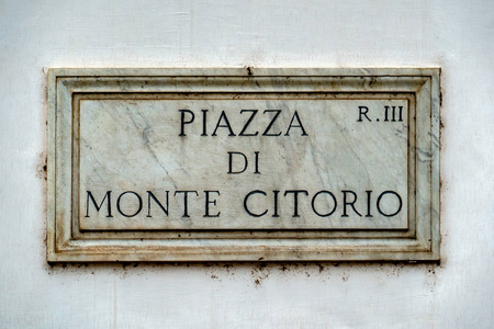 广场 di citorio 罗马街标志特写细节