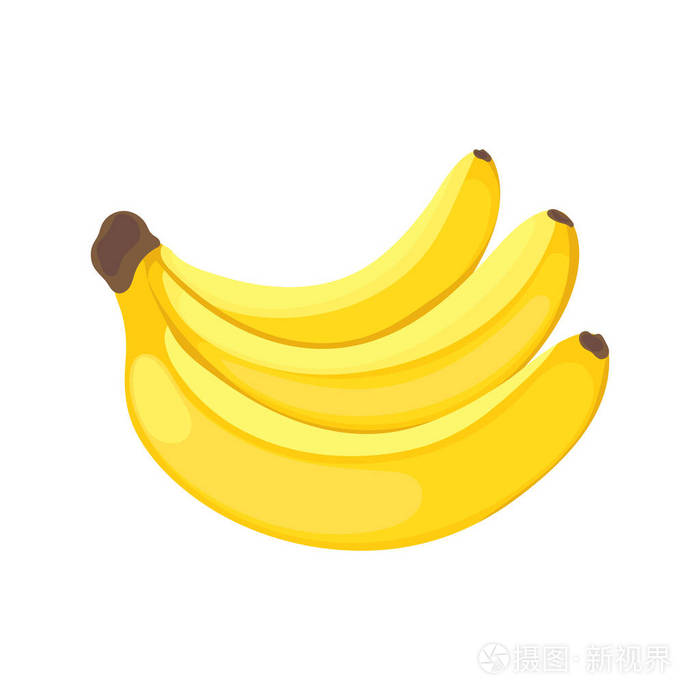 动画片香蕉果子平的样式隔绝在白色背景上