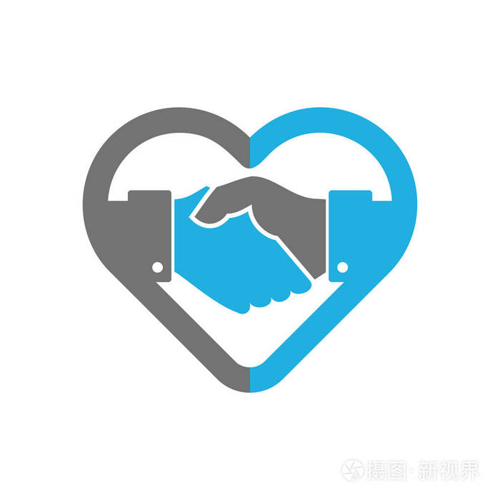 握手爱徽标图标设计