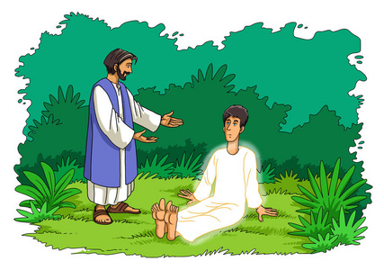 上帝创造了亚当从地球的尘土照片