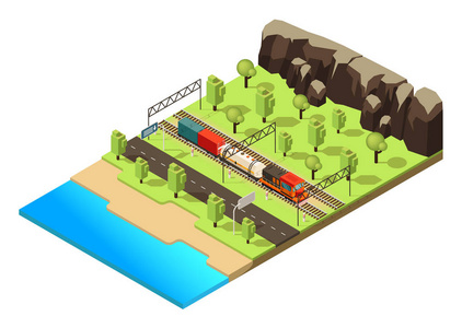 等距铁路运输概念图片