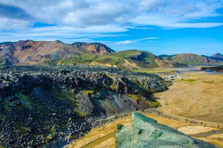 Landmannalaugar惊人的景观在冰岛