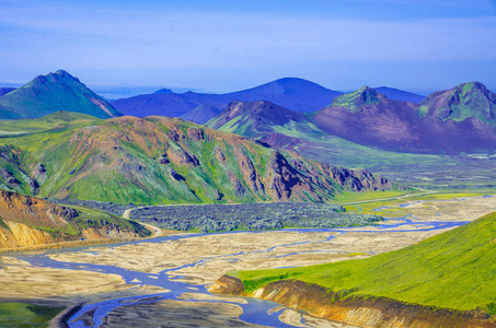 Landmannalaugar惊人的景观在冰岛