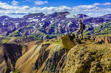 Landmannalaugar惊人的景观在冰岛