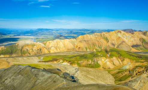 Landmannalaugar惊人的景观在冰岛