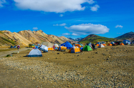 Landmannalaugar惊人的景观在冰岛