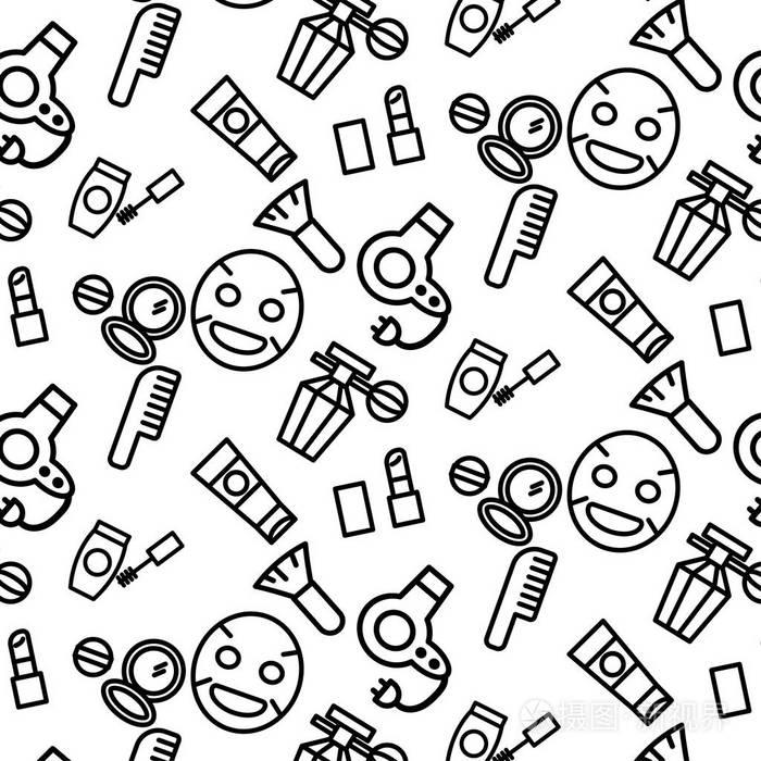 简单图案背景轮廓的品种组成图标在白色背景上插画-正版商用图片0unf6